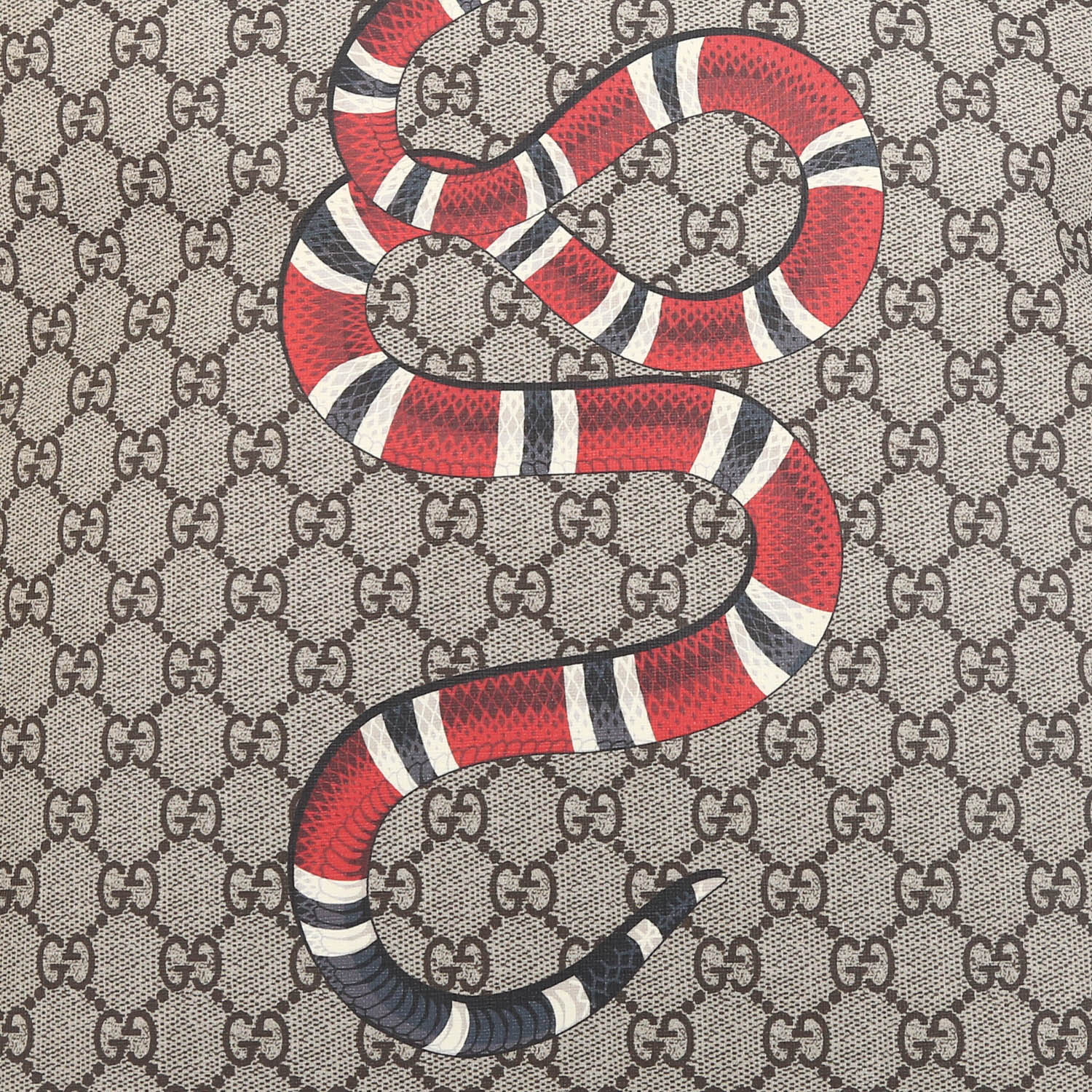 Mochila Gucci  Suprême GG en lona Monogram revestida beige y cuero marrón - Detail D1