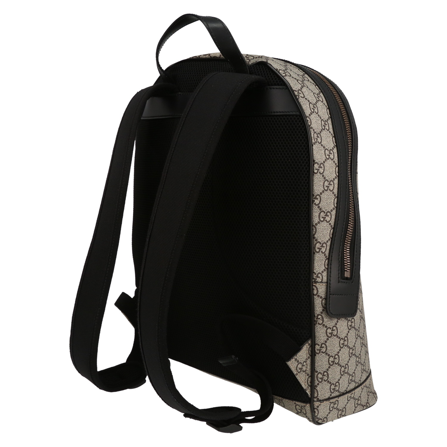 Mochila Gucci  Suprême GG en lona Monogram revestida beige y cuero marrón - Detail D5
