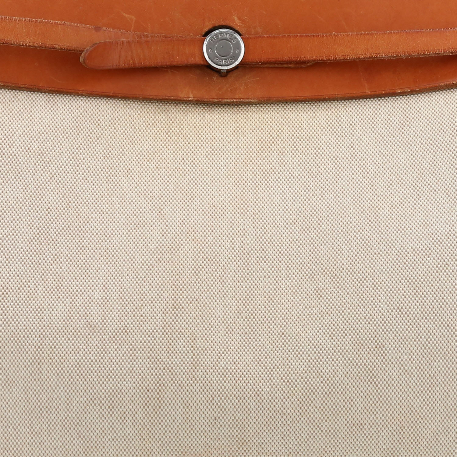 Borsa da spalla o a mano Hermès  Herbag in tela beige e mucca Hunter naturale - Detail D1