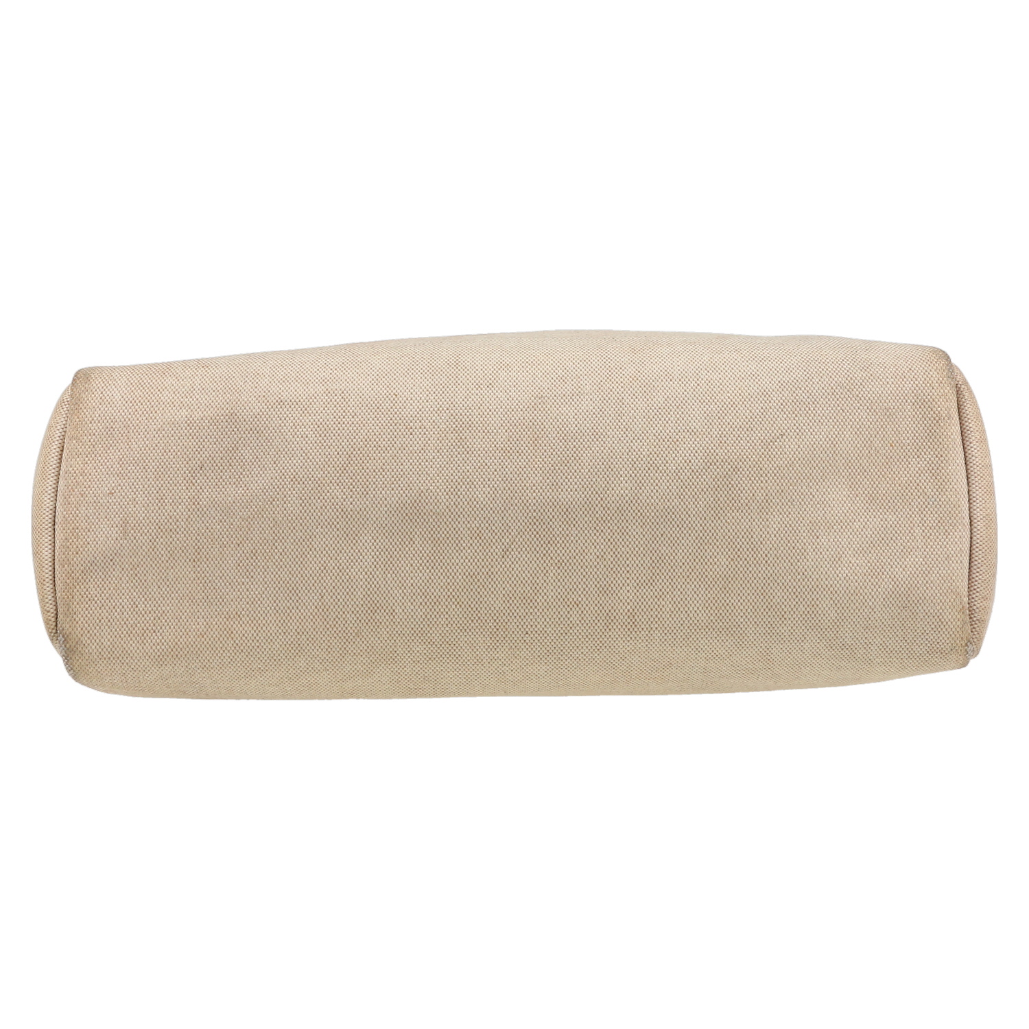 Hermès  Herbag bag worn on the shoulder or carried in the hand  in beige canvas  and natural Hunter cowhide - Detail D4