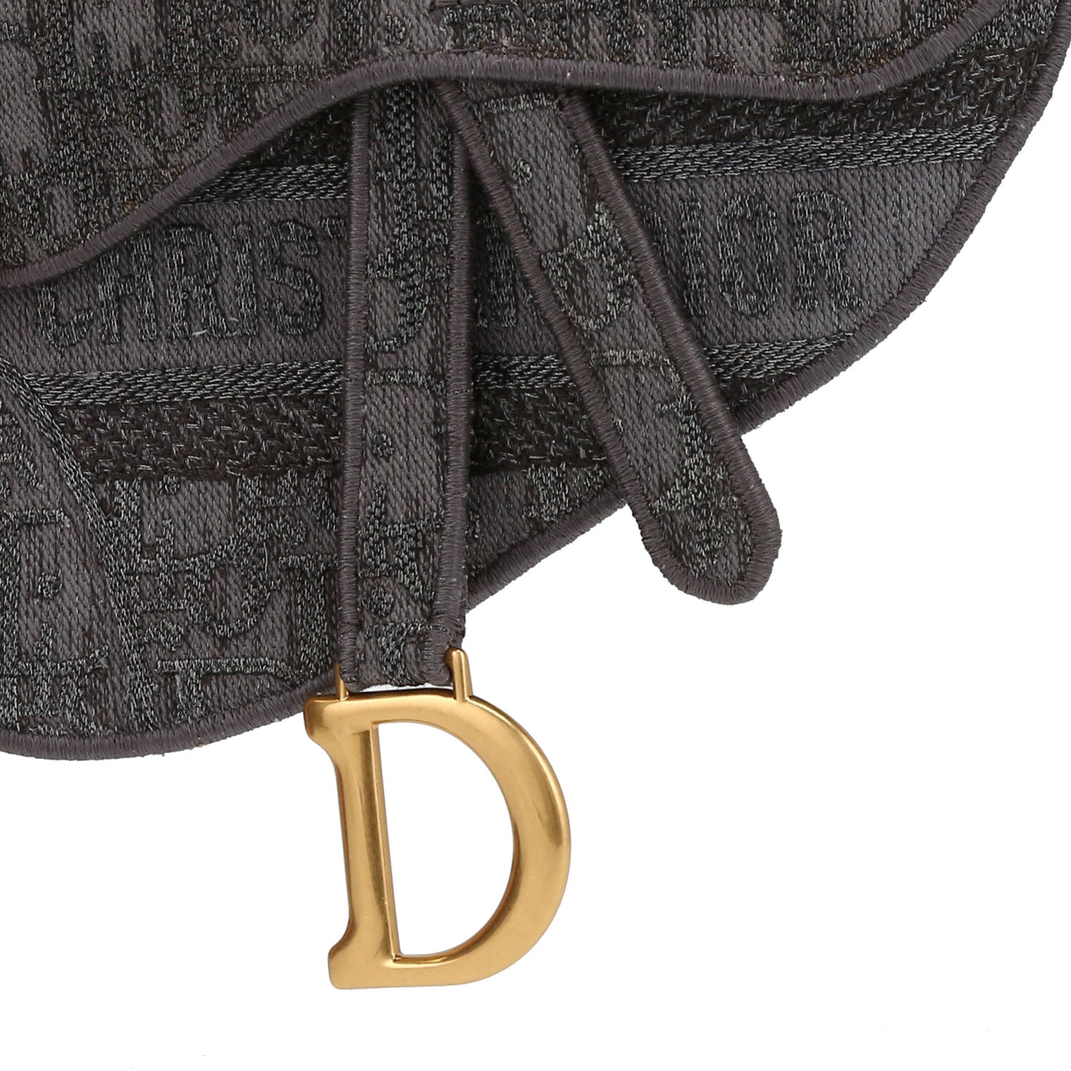 Bolsito-cinturón Dior  Saddle en lona Monogram Oblique gris - Detail D1