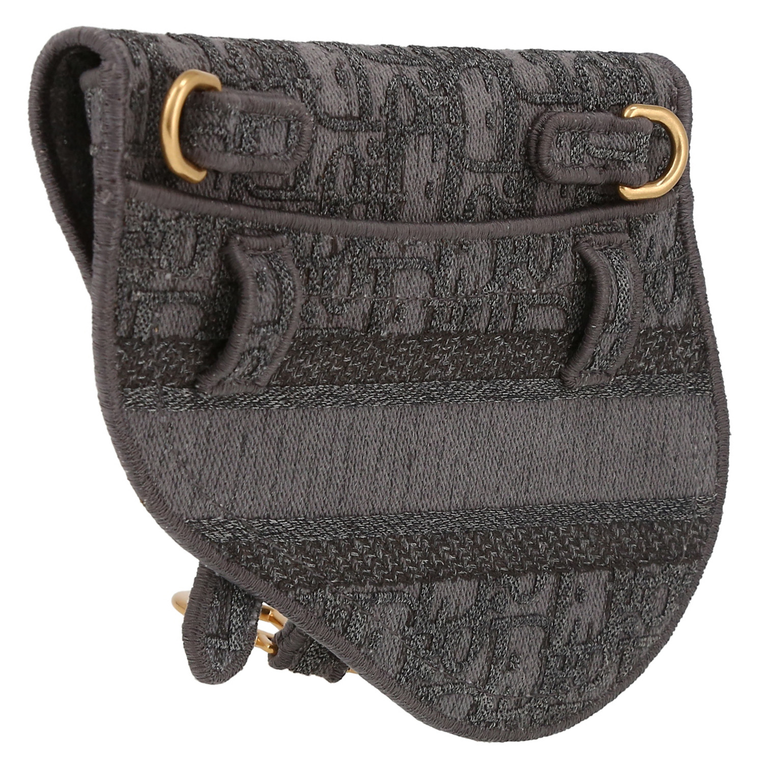Dior  Saddle clutch-belt  in grey monogram canvas Oblique - Detail D6