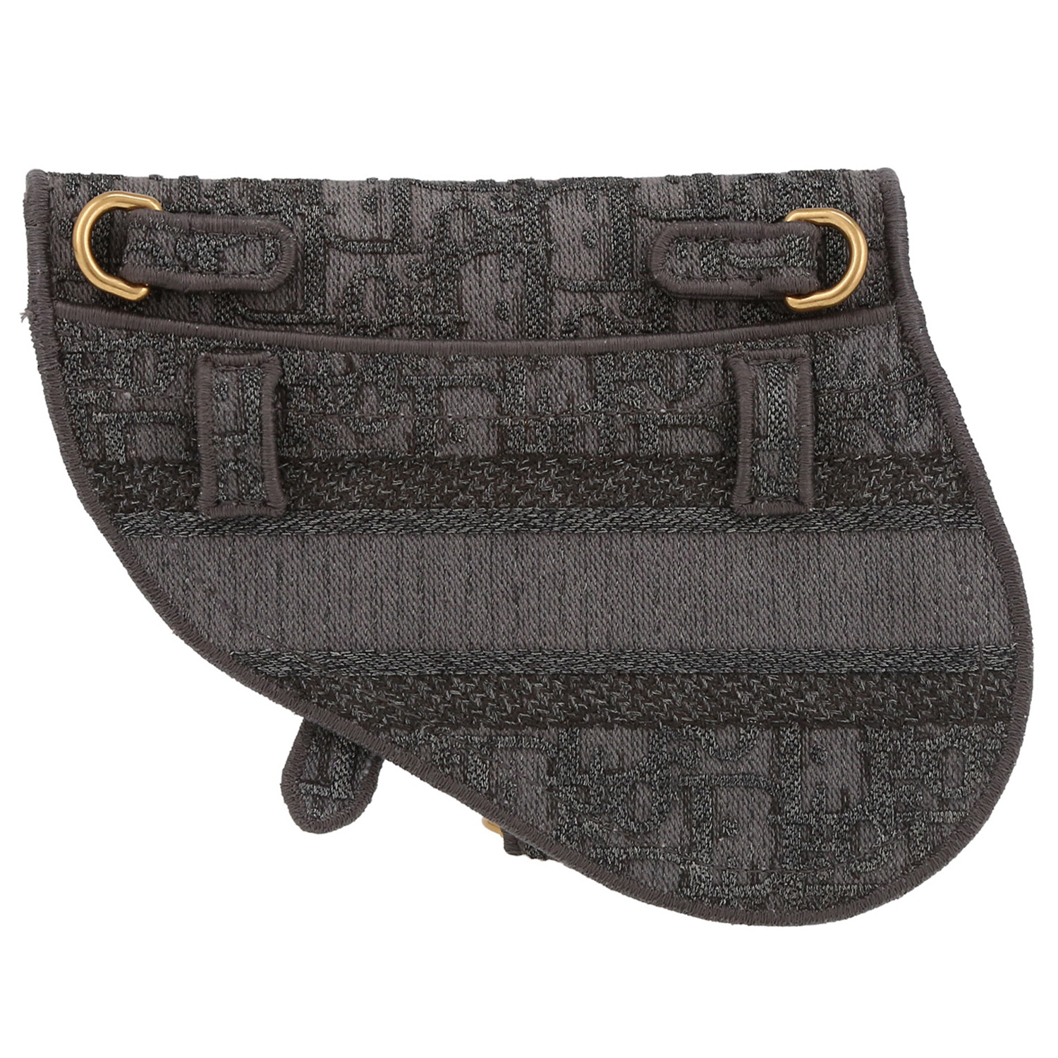 Pochette-ceinture Dior  Saddle en toile monogram Oblique grise - Detail D7