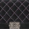 Chanel  Boy shoulder bag  in grey quilted velvet - Detail D1 thumbnail