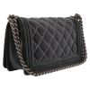 Chanel  Boy shoulder bag  in grey quilted velvet - Detail D6 thumbnail