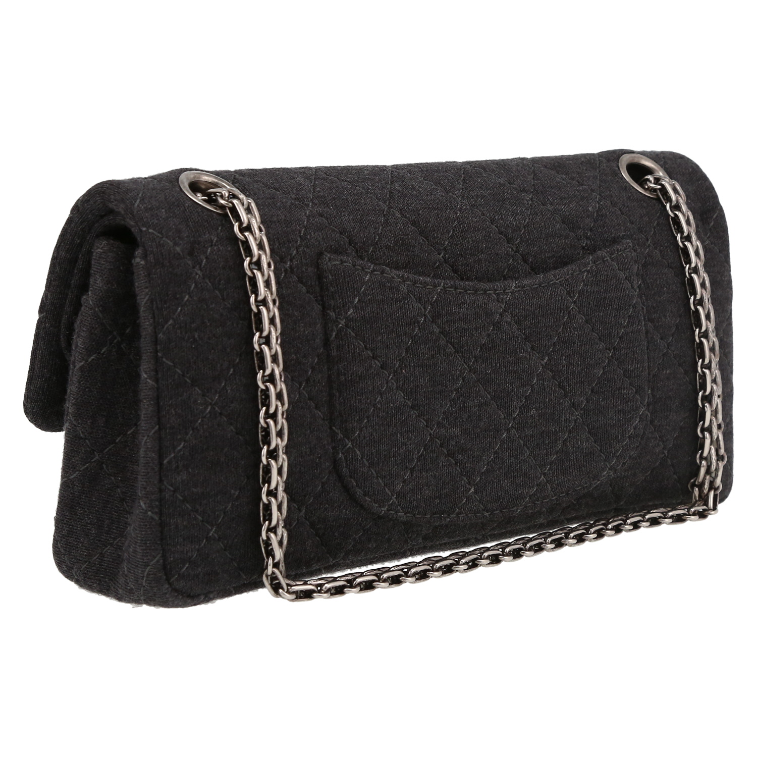 Bolso de mano Chanel  Chanel 2.55 Baguette en lona gris - Detail D6