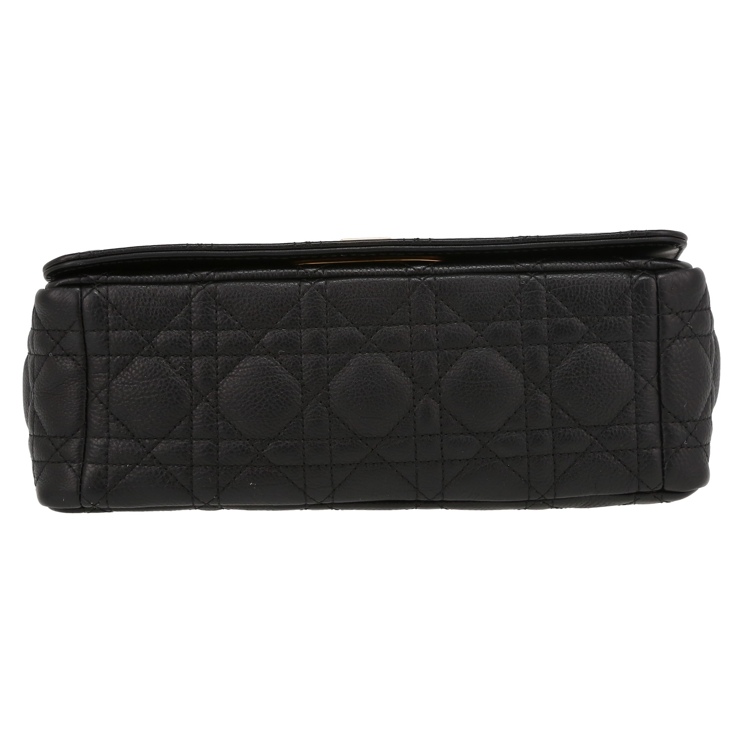Dior  Caro medium model  shoulder bag  in black quilted leather - Detail D4