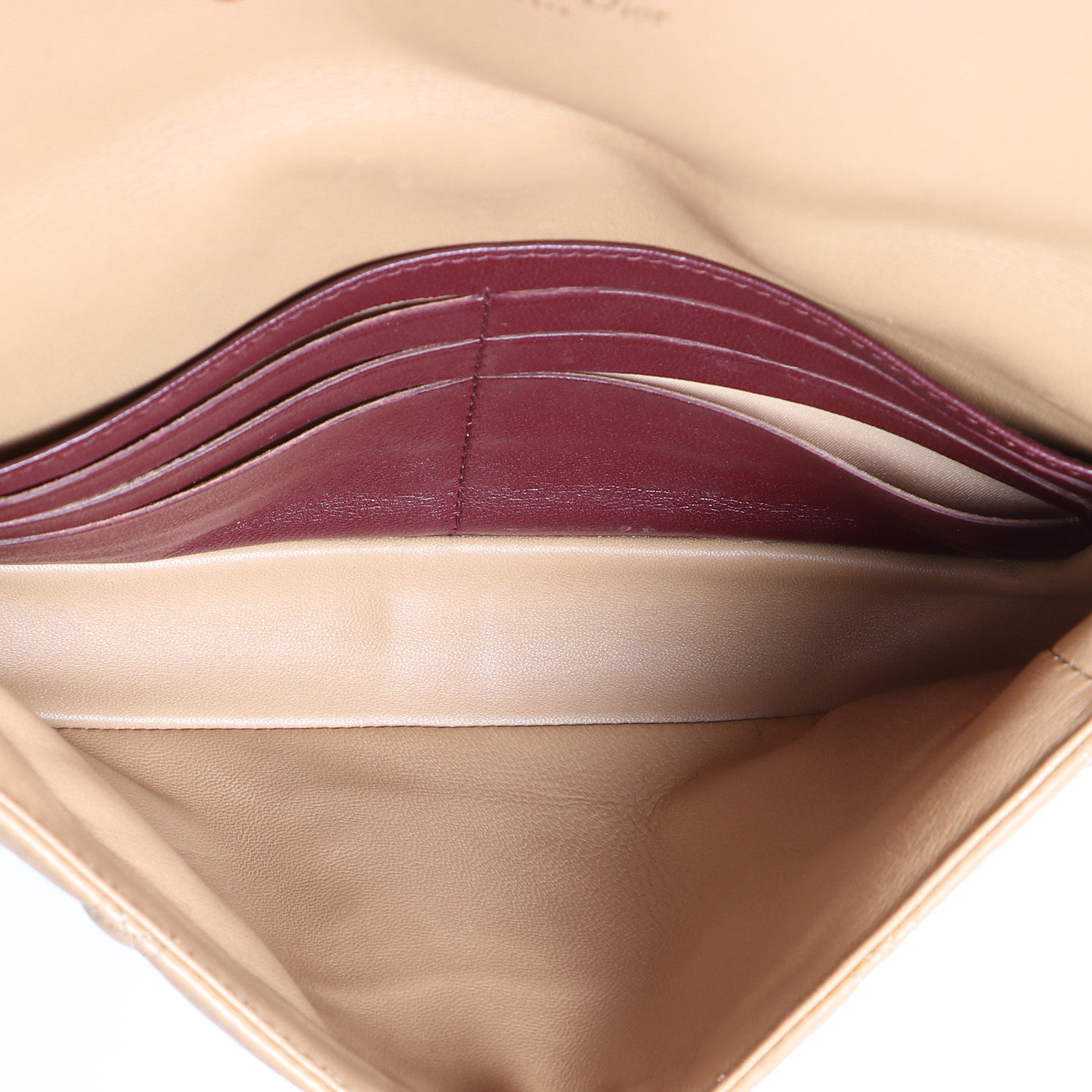 Dior  Wallet on Chain shoulder bag  in beige leather cannage - Detail D2