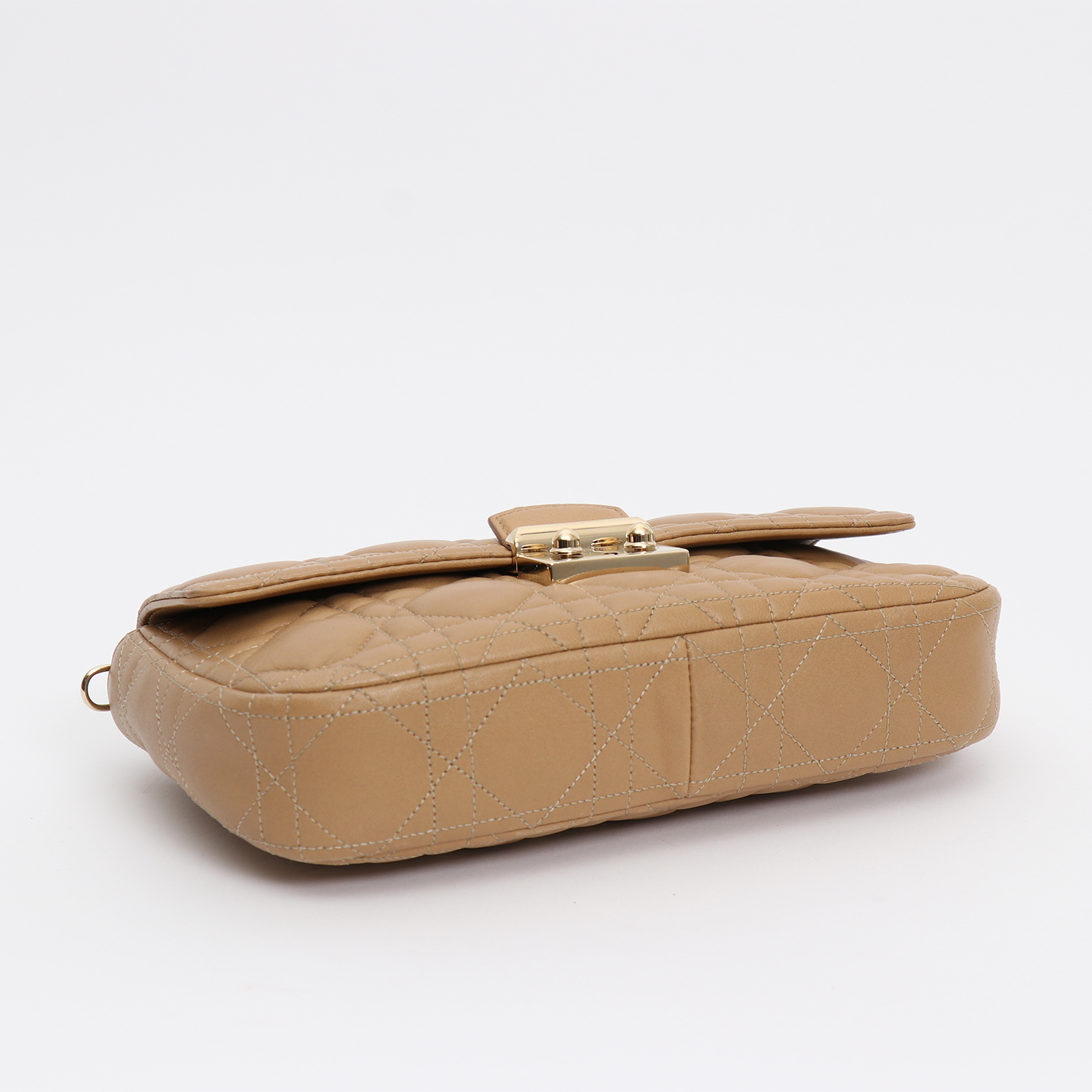 Sac bandoulière Dior  Wallet on Chain en cuir cannage beige - Detail D4