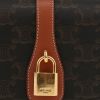 Borsa a spalla Celine  Tabou modello medio  in tela "Triomphe" e pelle marrone - Detail D1 thumbnail