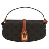 Celine  Tabou medium model  shoulder bag  "Triomphe" canvas  and brown leather - Detail D2 thumbnail