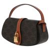 Celine  Tabou medium model  shoulder bag  "Triomphe" canvas  and brown leather - Detail D3 thumbnail