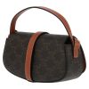 Celine  Tabou medium model  shoulder bag  "Triomphe" canvas  and brown leather - Detail D5 thumbnail