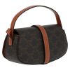 Celine  Tabou medium model  shoulder bag  "Triomphe" canvas  and brown leather - Detail D6 thumbnail