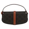 Celine  Tabou medium model  shoulder bag  "Triomphe" canvas  and brown leather - Detail D7 thumbnail