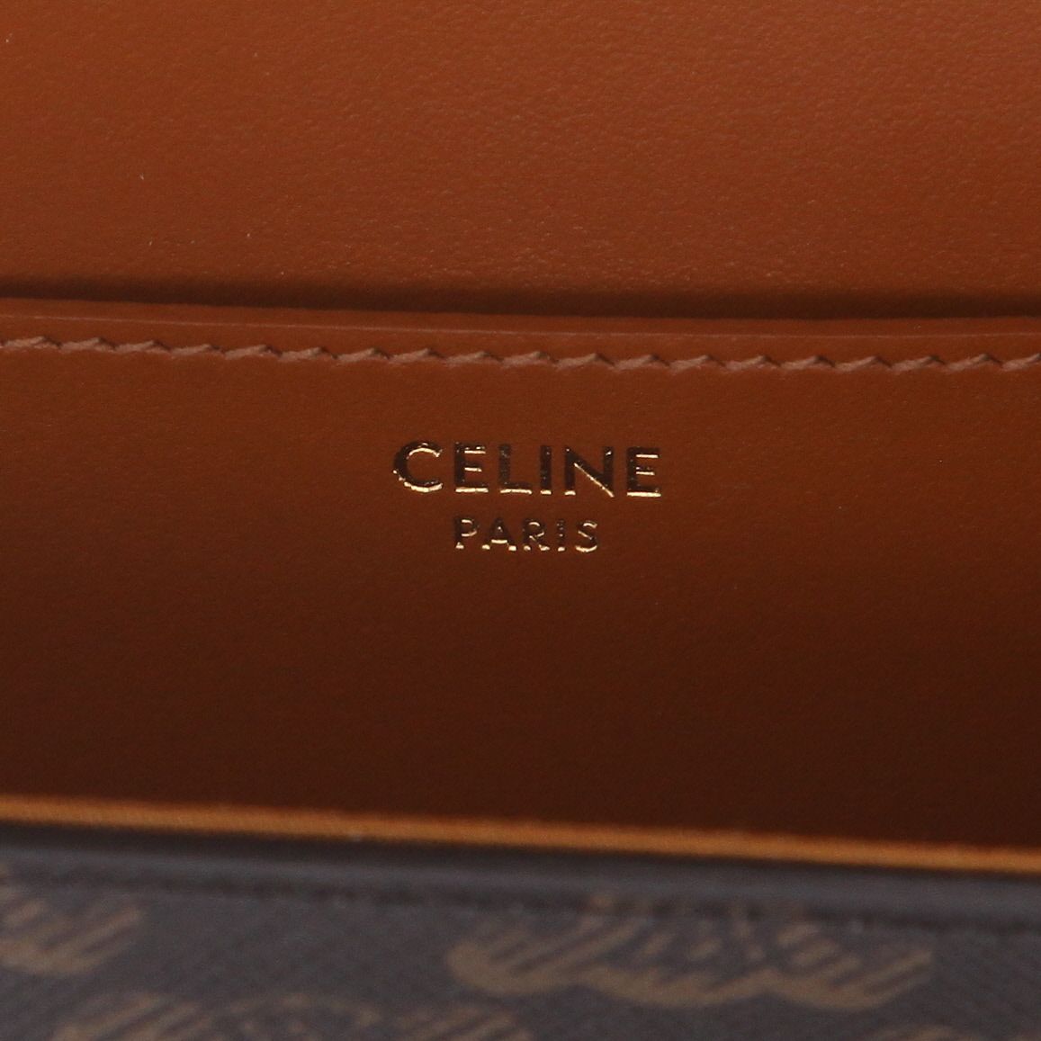 Borsa a spalla Celine  Tabou modello medio  in tela "Triomphe" e pelle marrone - Detail D2