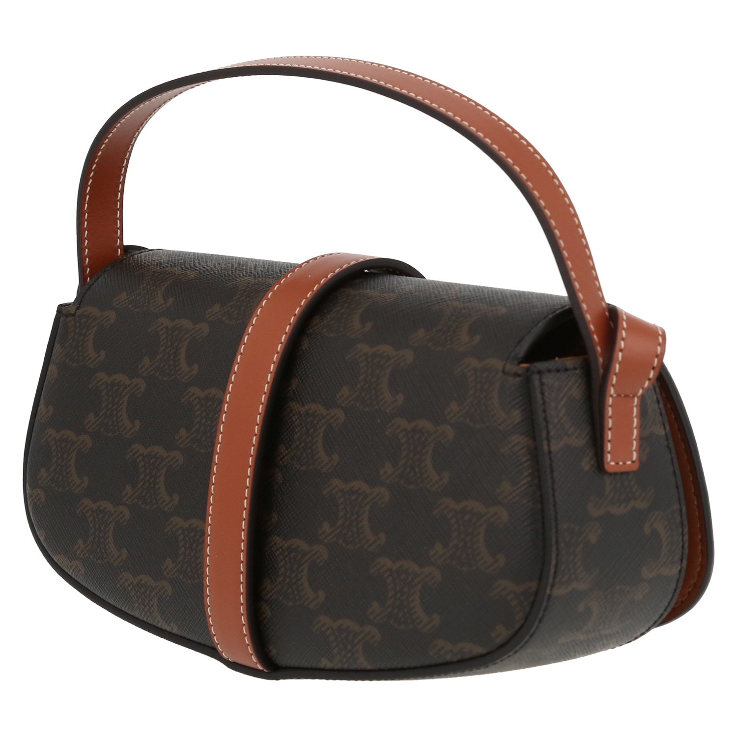 Sac porté épaule Celine  Tabou moyen modèle  en toile Triomphe et cuir marron - Detail D5