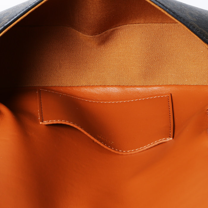 Borsa a spalla Celine  Tabou modello medio  in tela "Triomphe" e pelle marrone - Detail D3