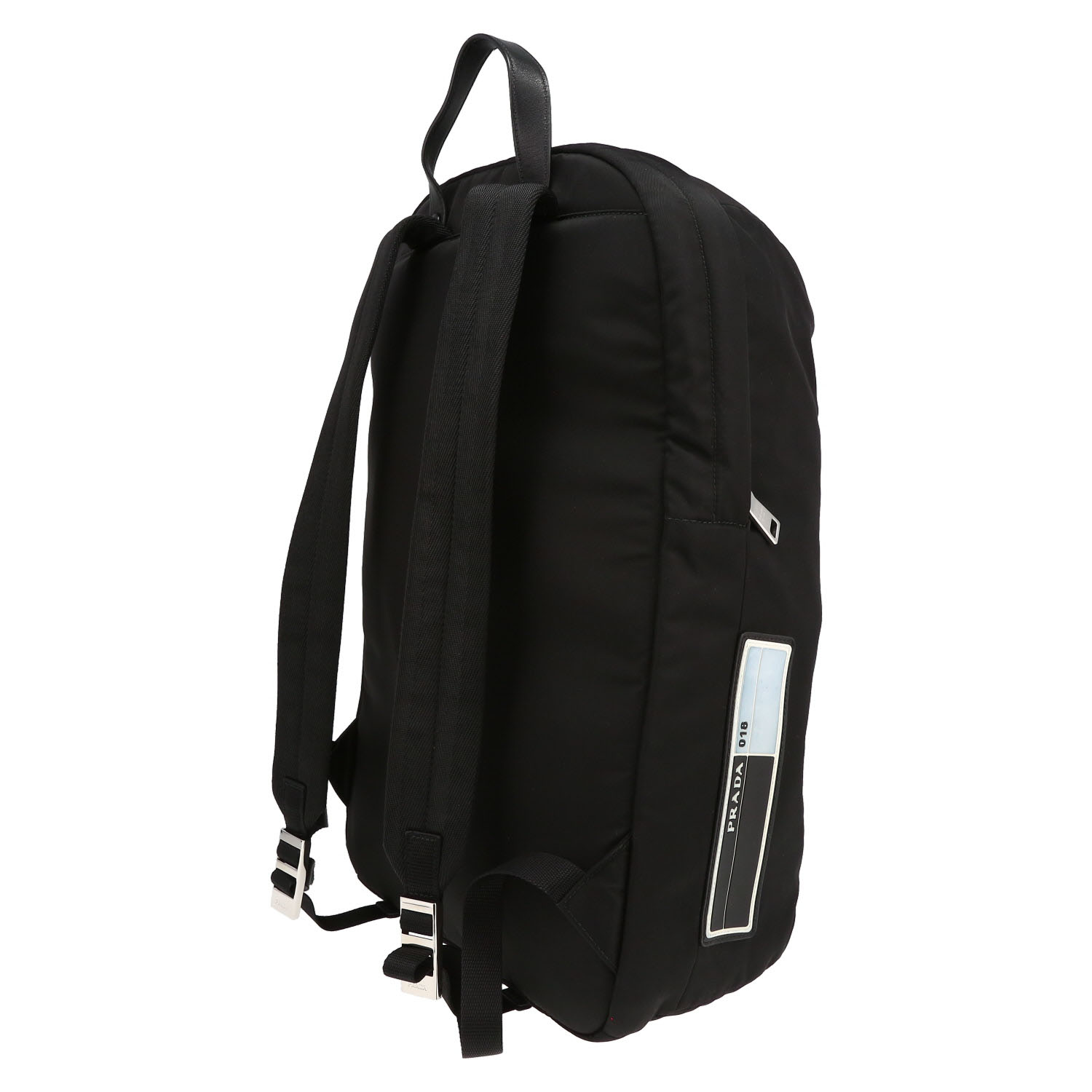 Prada   backpack  in black canvas - Detail D5