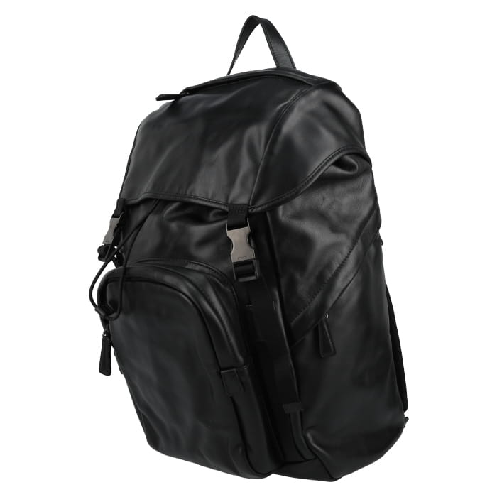 Mochila Prada   en cuero negro - Detail D3