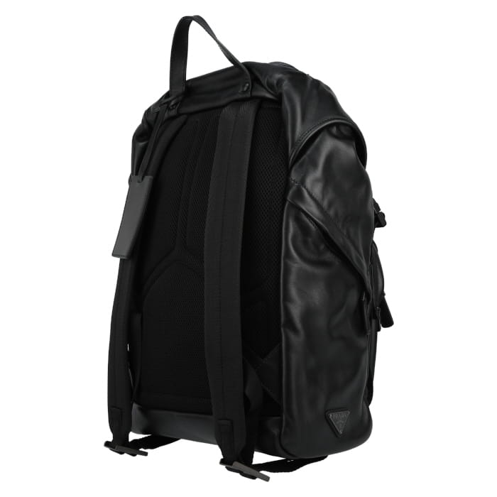 Mochila Prada   en cuero negro - Detail D5