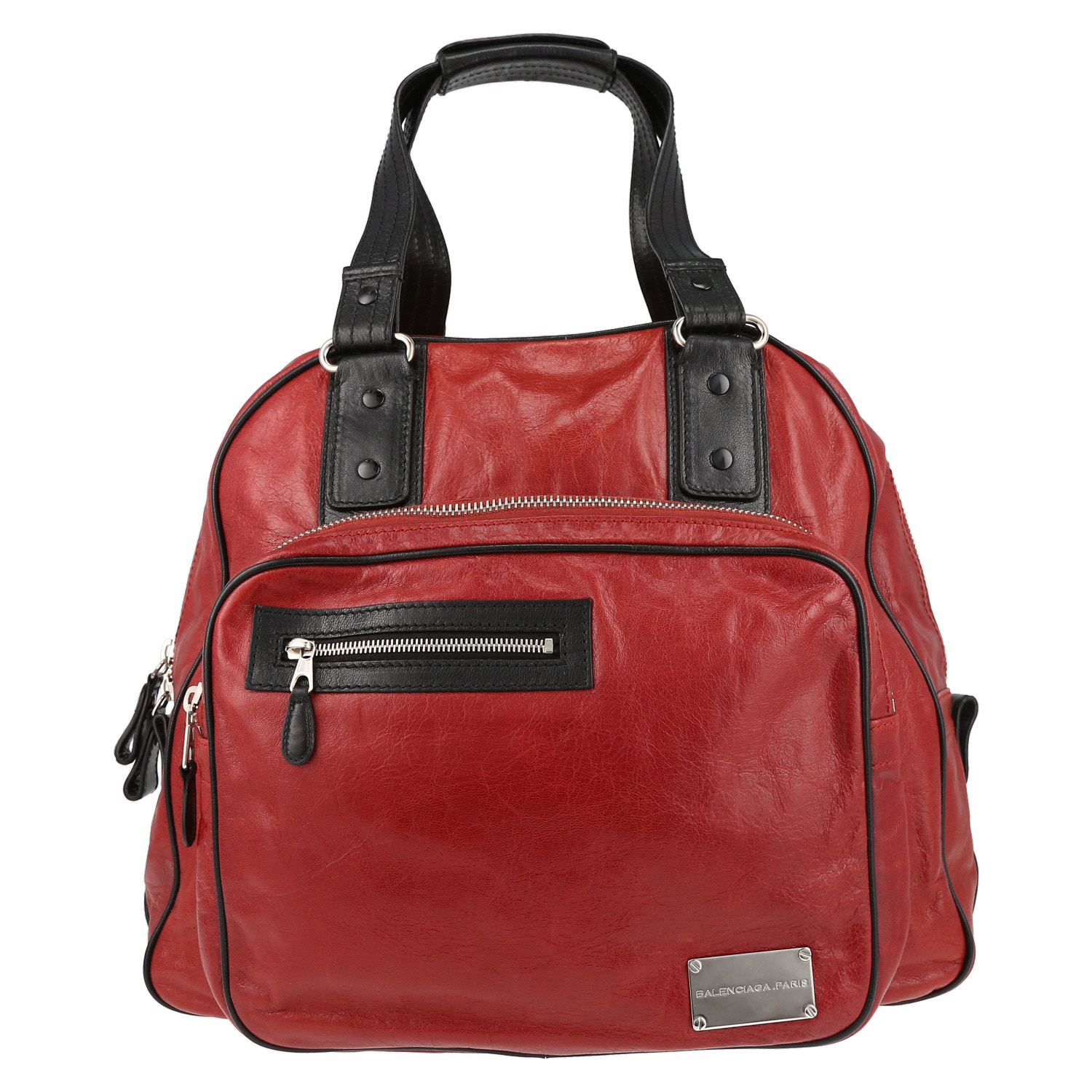 Borsa Balenciaga   in pelle nera e rossa - Detail D2