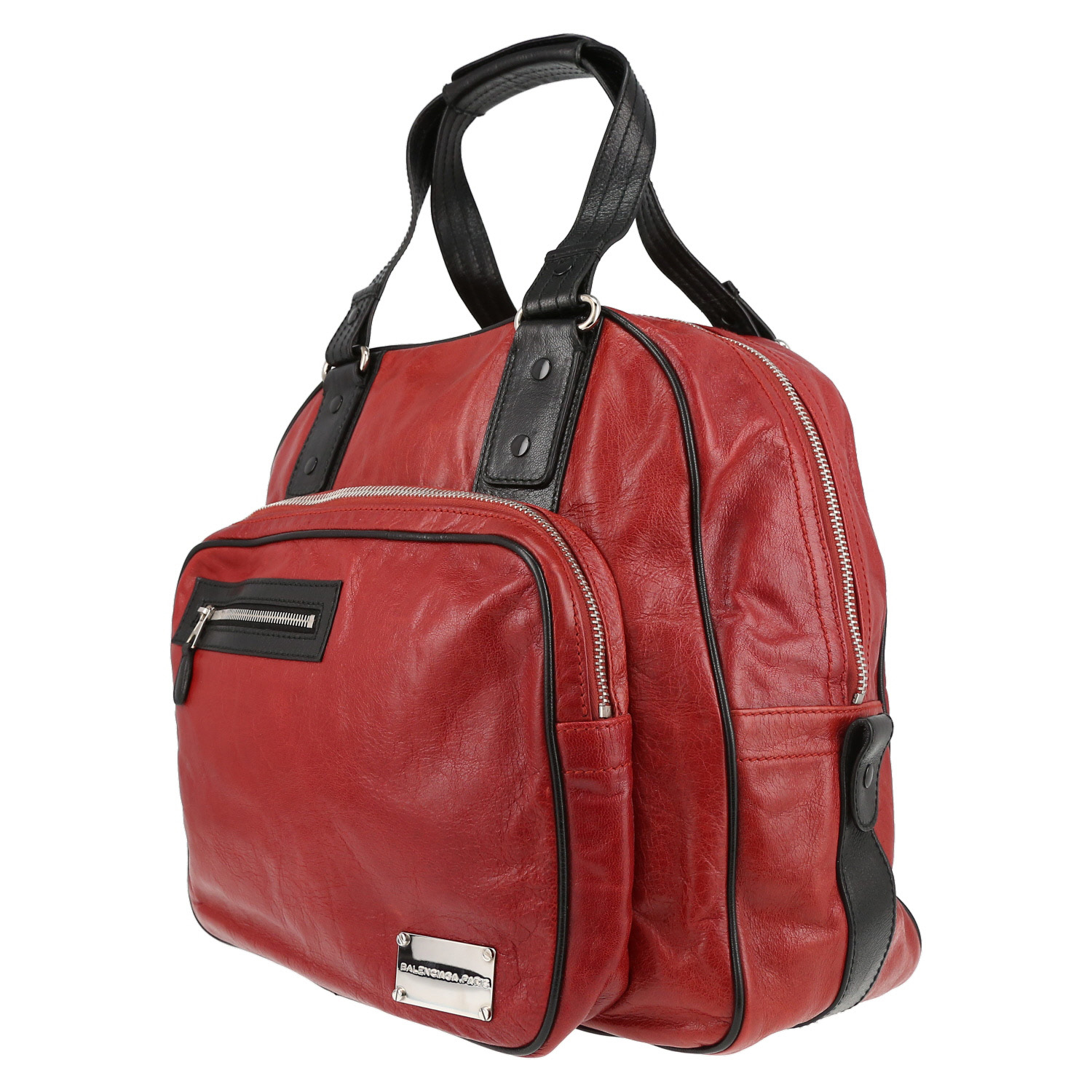 Borsa Balenciaga   in pelle nera e rossa - Detail D3