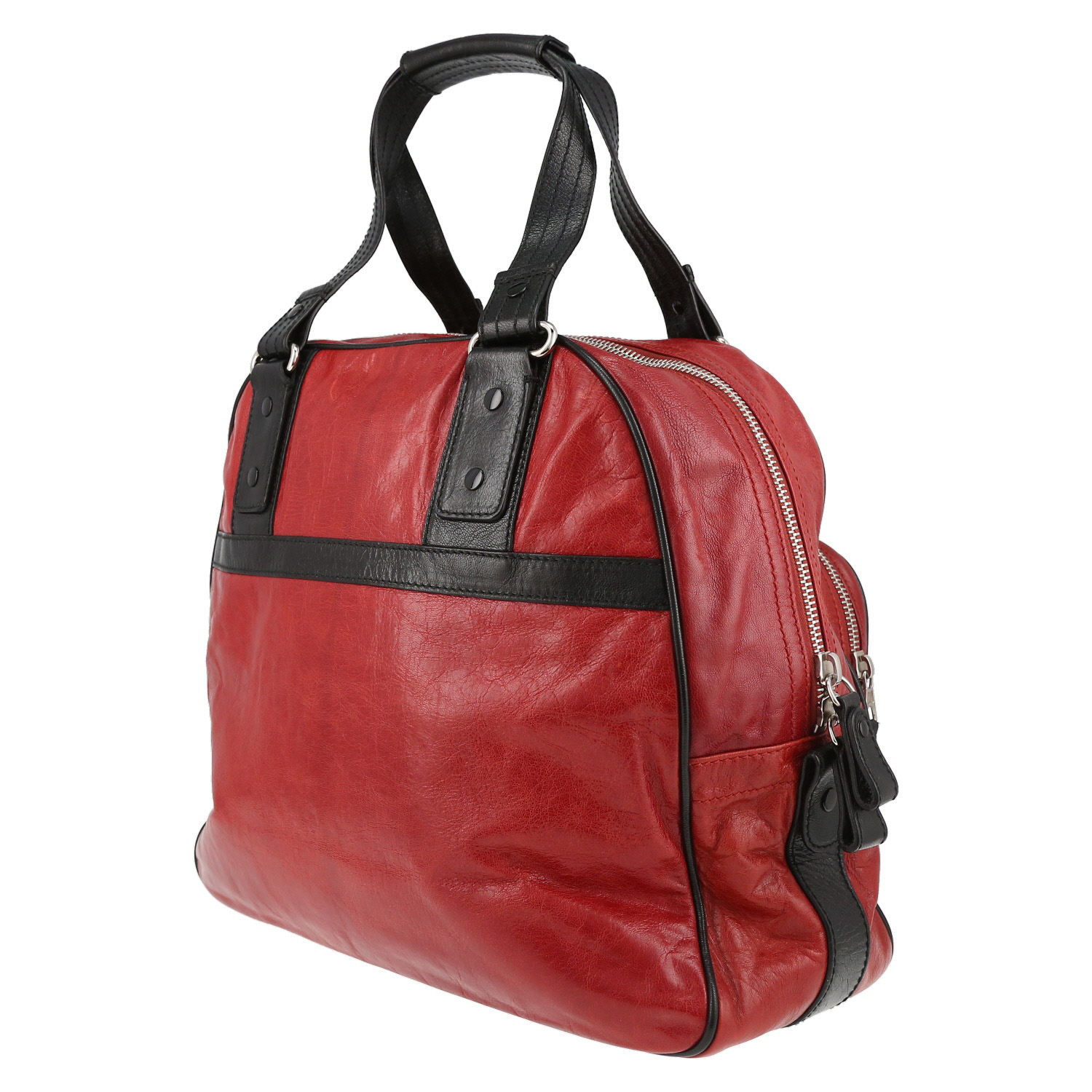 Borsa Balenciaga   in pelle nera e rossa - Detail D5