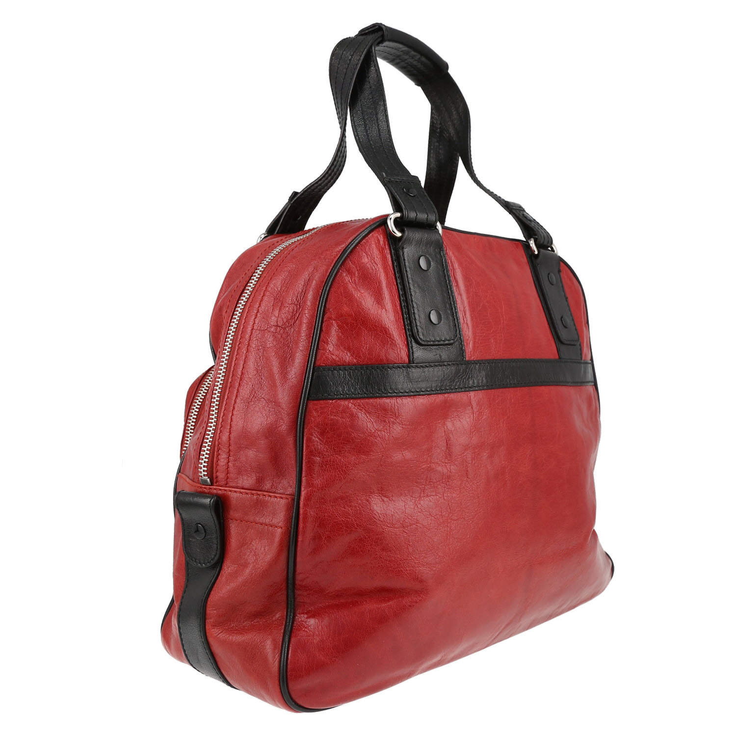 Borsa Balenciaga   in pelle nera e rossa - Detail D6