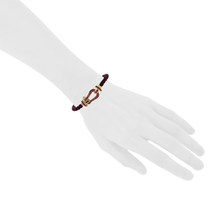 Fred Force 10 large model bracelet in yellow gold and ruby - Detail D1
