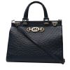 Gucci  Zumi shoulder bag  in dark blue ostrich leather - 00pp thumbnail