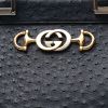 Gucci  Zumi shoulder bag  in dark blue ostrich leather - Detail D1 thumbnail