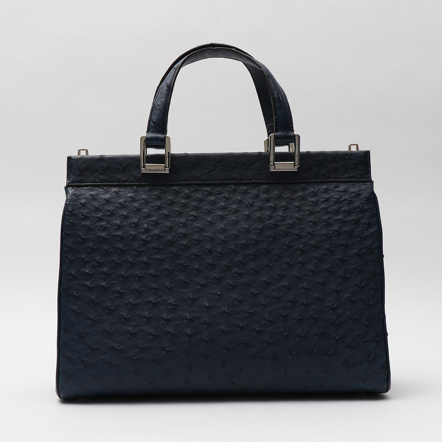 Gucci Zumi shoulder bag in dark blue ostrich leather - Detail D7