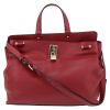 Valentino Garavani  JoyLock large model  shoulder bag  in burgundy grained leather - Detail D2 thumbnail