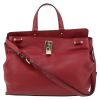 Valentino Garavani  Rockstud large model  shoulder bag  in burgundy grained leather - Detail D2 thumbnail