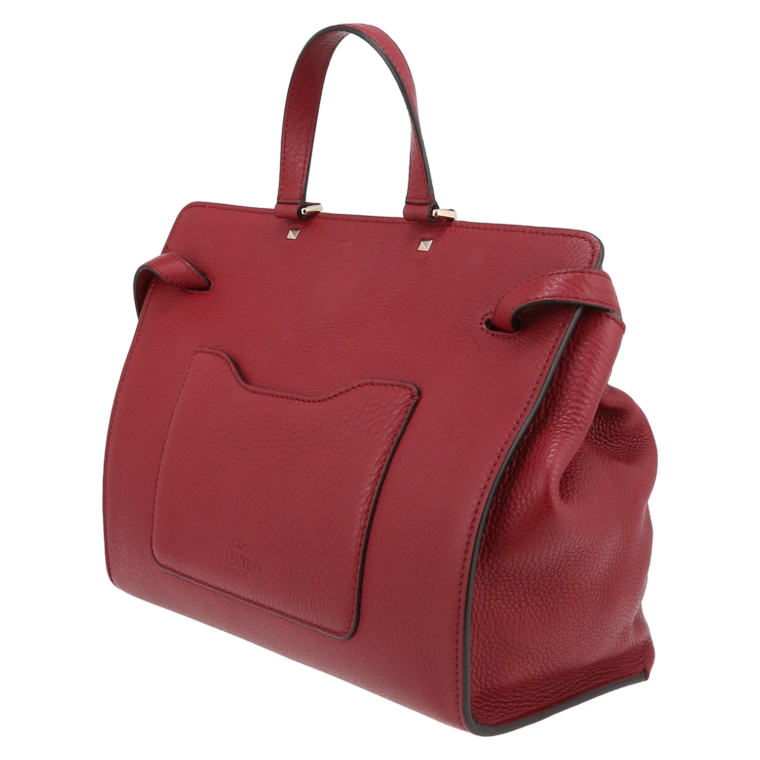 Valentino Garavani  JoyLock large model  shoulder bag  in burgundy grained leather - Detail D5