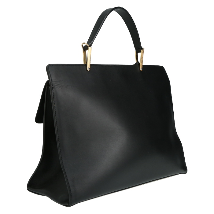 Balenciaga  Dix Cartable Zip handbag  in black leather - Detail D6