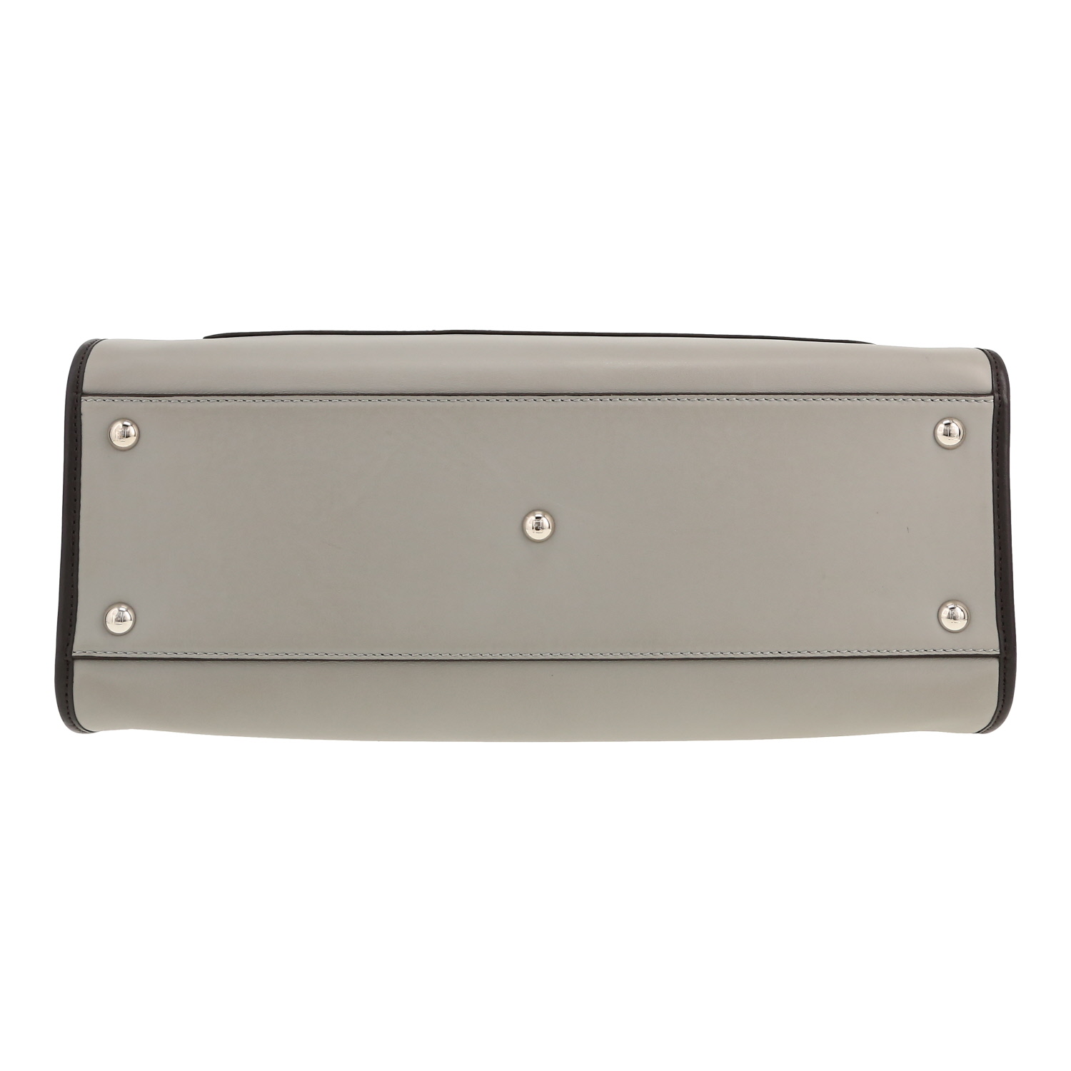 Bolso de mano Fendi  Runaway en cuero gris y negro - Detail D1