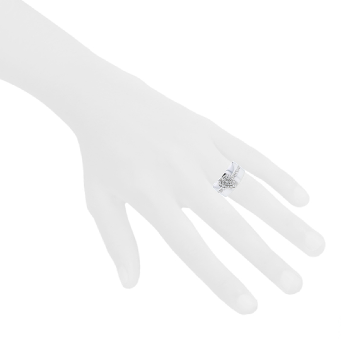 Anello a fascia Mauboussin  in oro bianco e diamanti - Detail D1