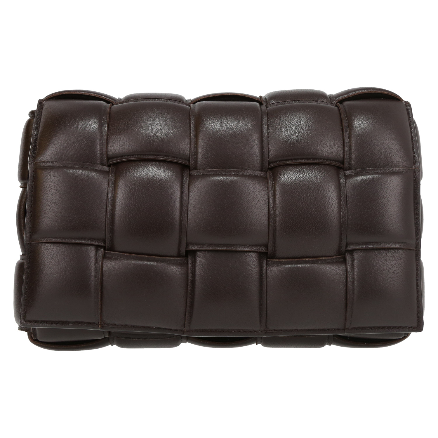 Borsa a tracolla Bottega Veneta  Padded Cassette in pelle intrecciata marrone - Detail D2