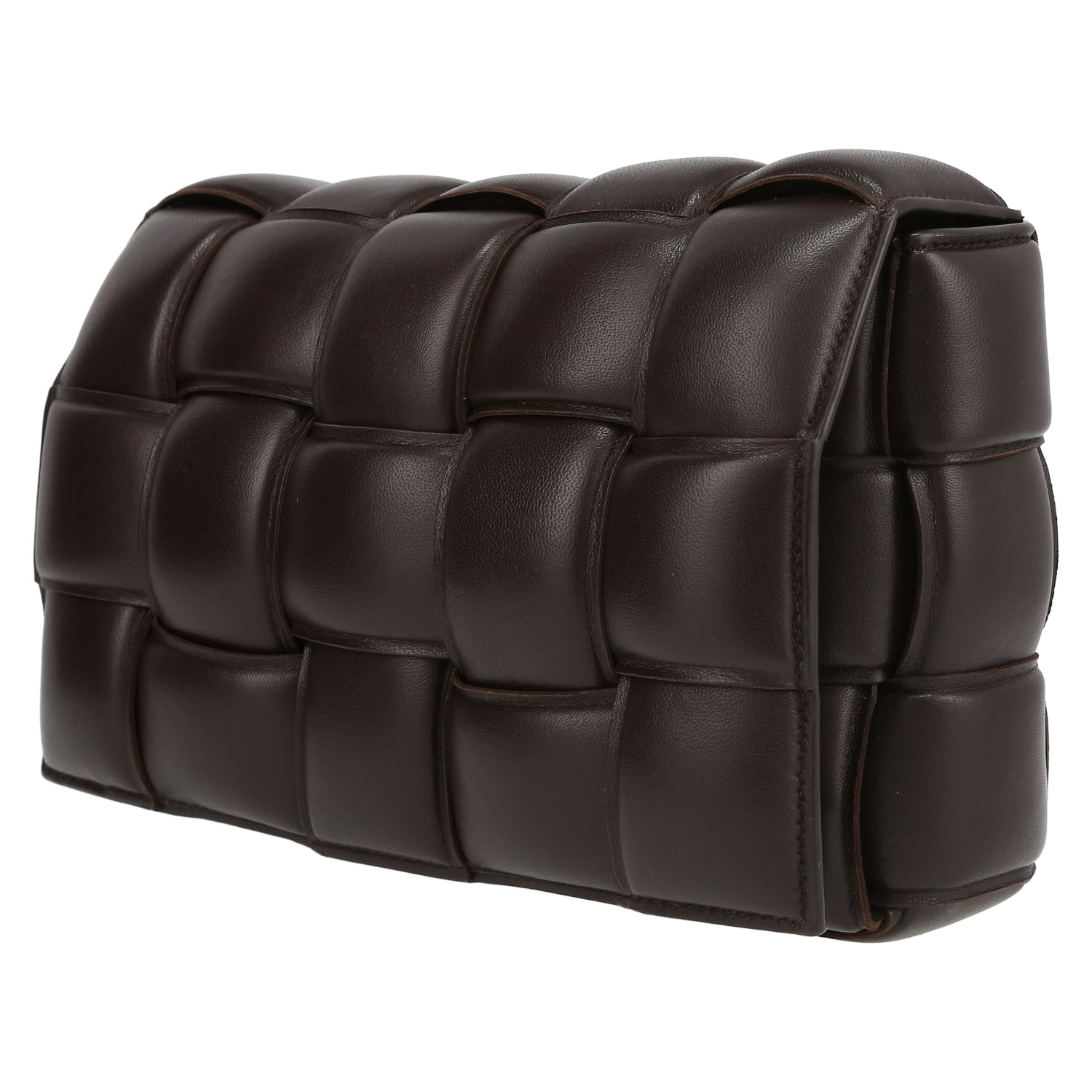 Bolso bandolera Bottega Veneta  Padded Cassette en cuero intrecciato marrón - Detail D3