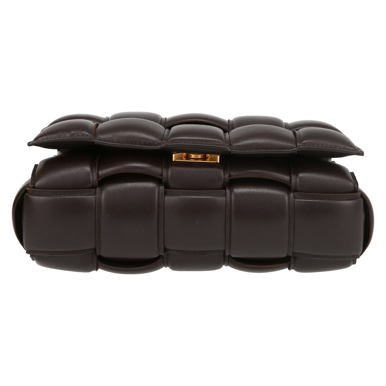Bottega Veneta  Padded Cassette shoulder bag  in brown intrecciato leather - Detail D4