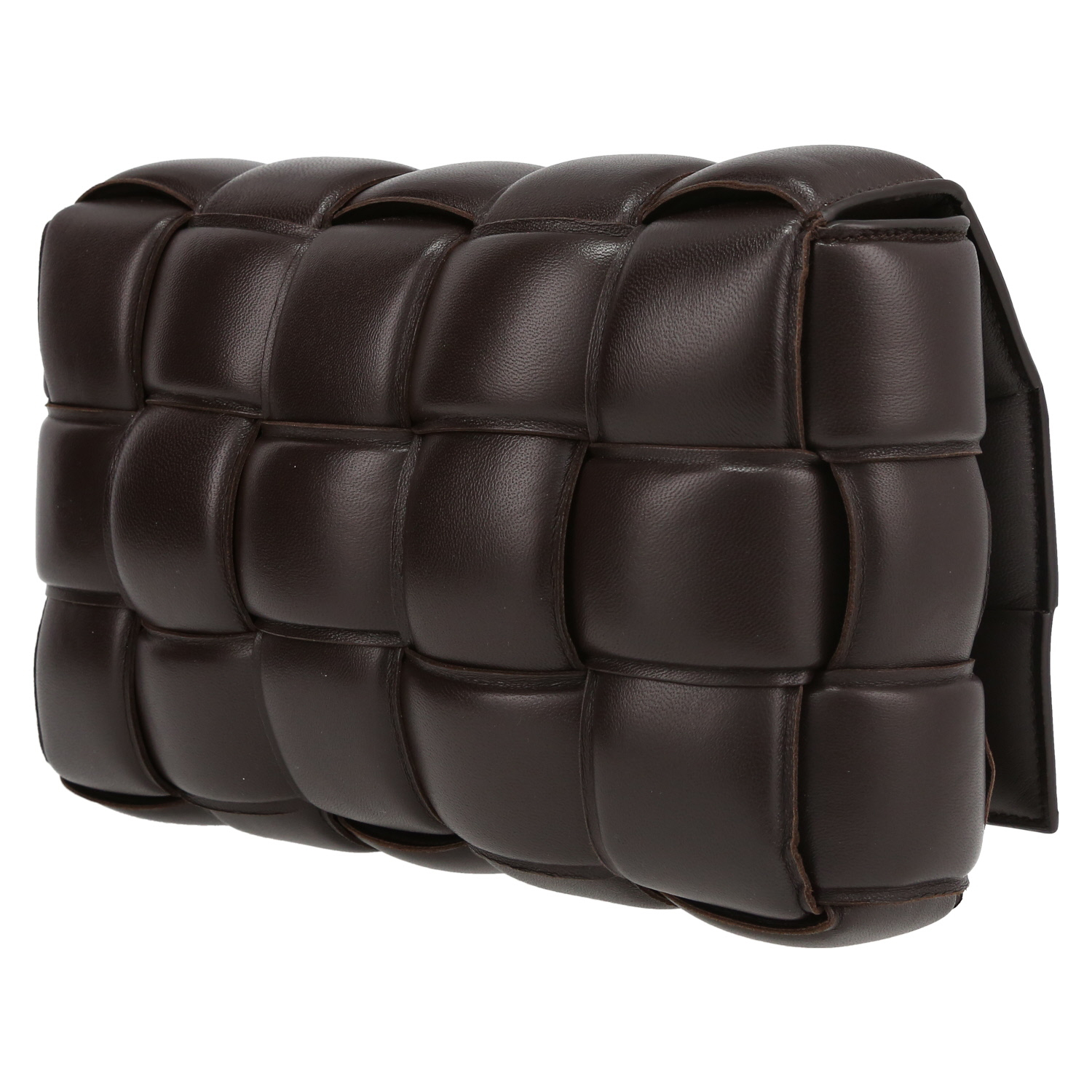 Borsa a tracolla Bottega Veneta  Padded Cassette in pelle intrecciata marrone - Detail D5