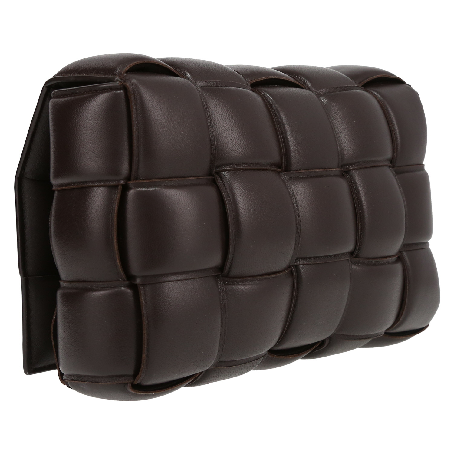 Borsa a tracolla Bottega Veneta  Padded Cassette in pelle intrecciata marrone - Detail D6
