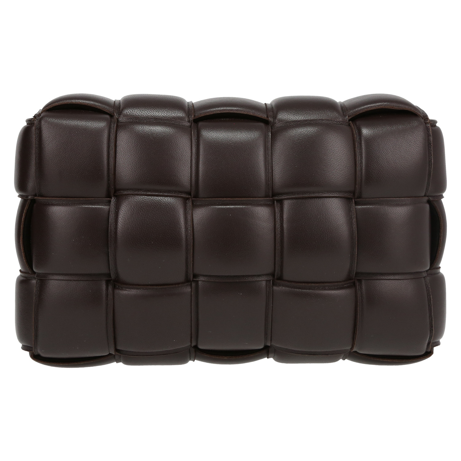 Borsa a tracolla Bottega Veneta  Padded Cassette in pelle intrecciata marrone - Detail D7