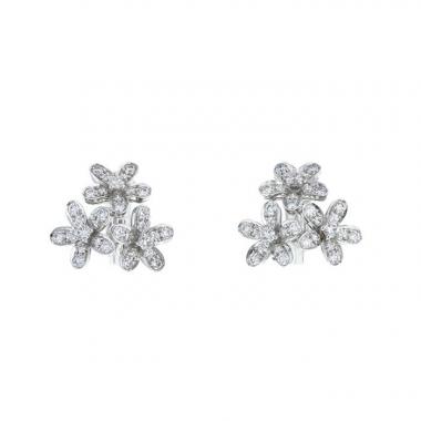 Paire de boucles d'oreilles Van Cleef 
Arpels Socrate en or blanc et diamants