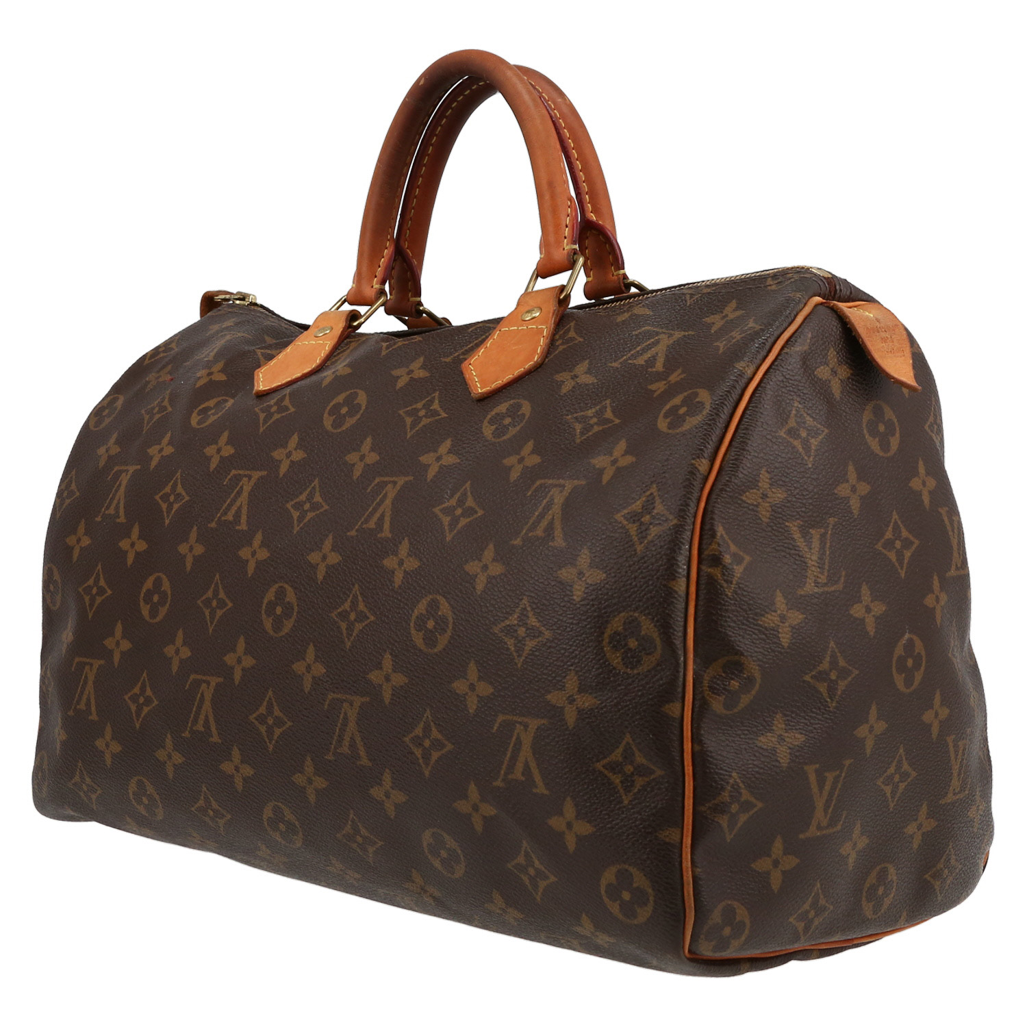 Sac à main Louis Vuitton  Speedy 35 en toile monogram marron - Detail D3