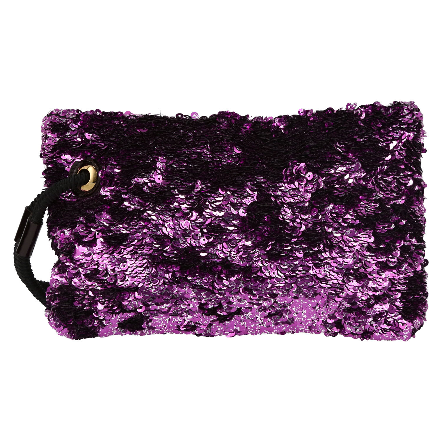 Louis Vuitton   pouch  in purple paillette  and black canvas - Detail D7