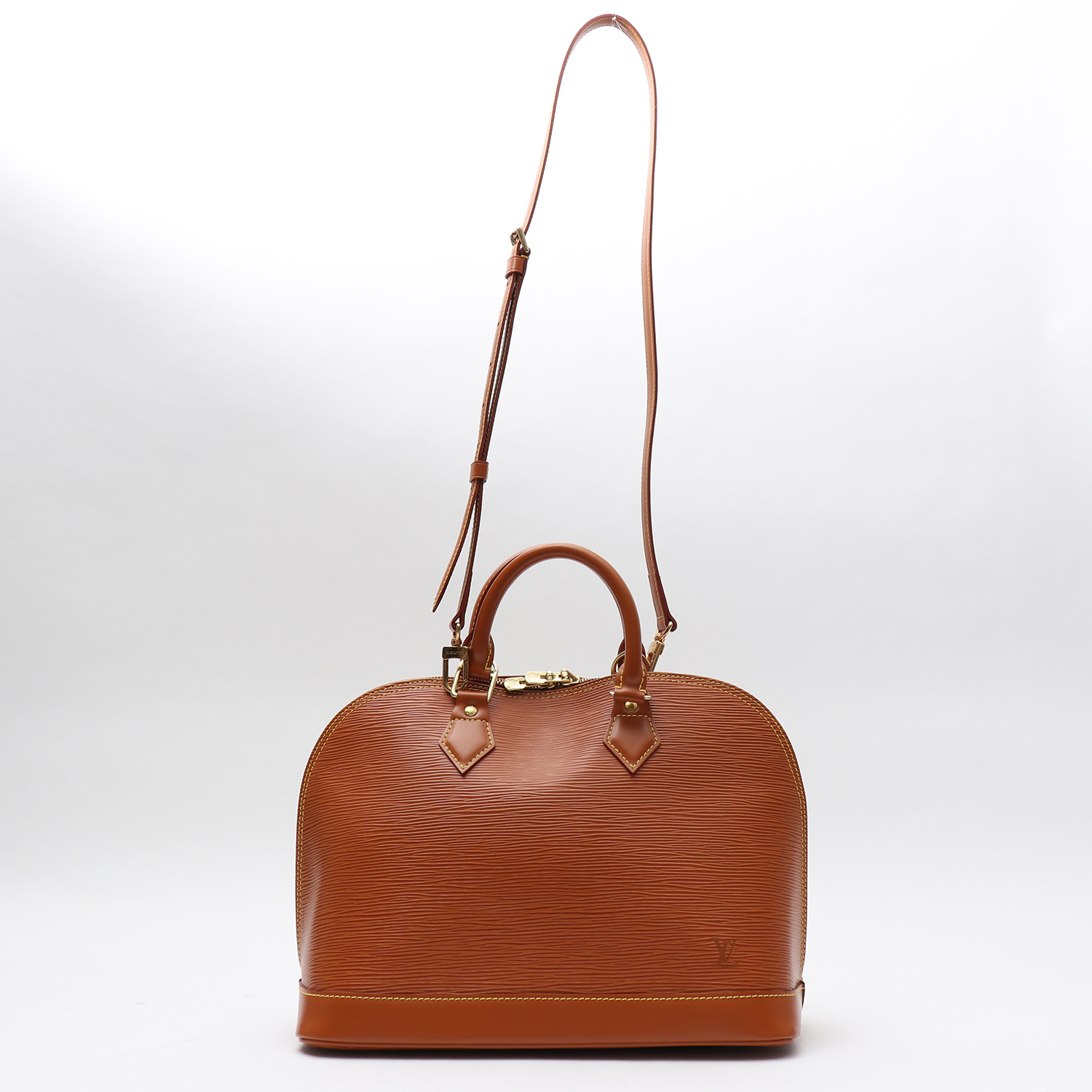 Louis Vuitton  Alma handbag  in gold epi leather - Detail D8