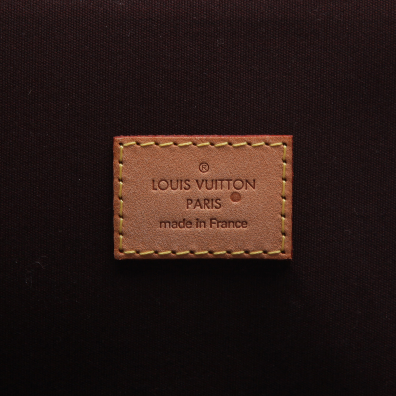 Sac à main Louis Vuitton  Alma grand modèle  en cuir verni monogram aubergine - Detail D9